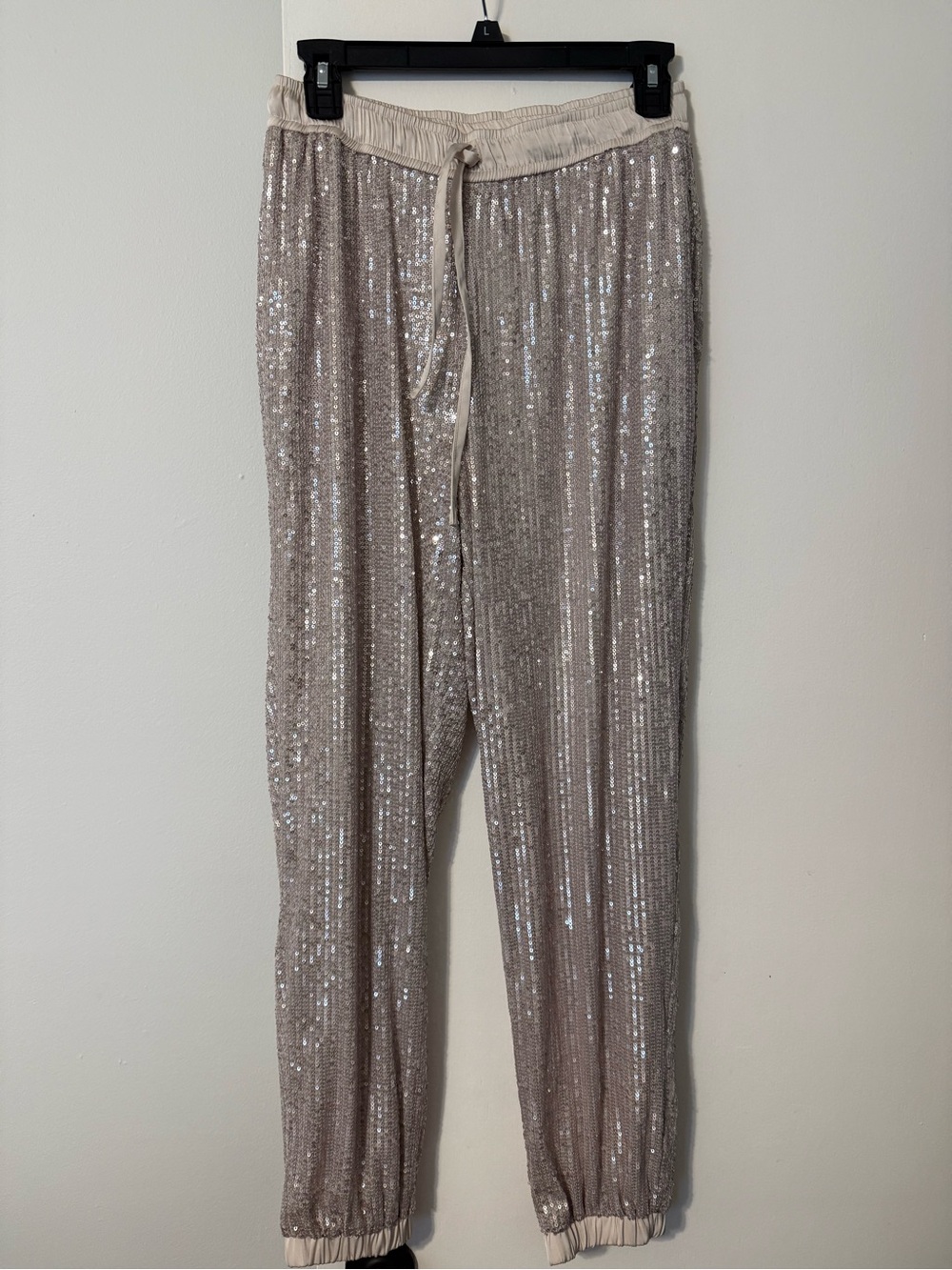 Gibson Latimer Champagne Sequin Jogger Pants